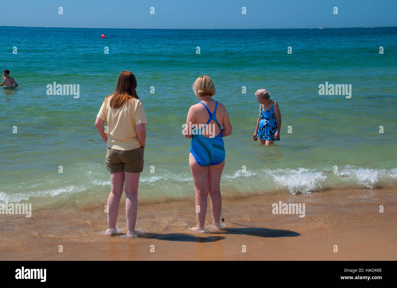 Journée de plage en été, Misquamicut State Beach, Rhode Island Banque D'Images