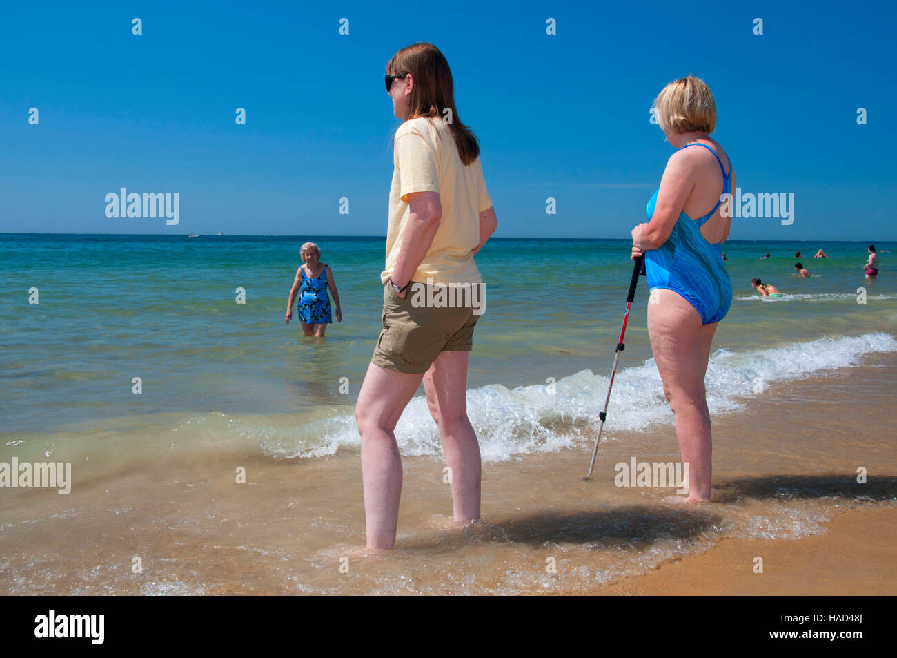 Journée de plage en été, Misquamicut State Beach, Rhode Island Banque D'Images