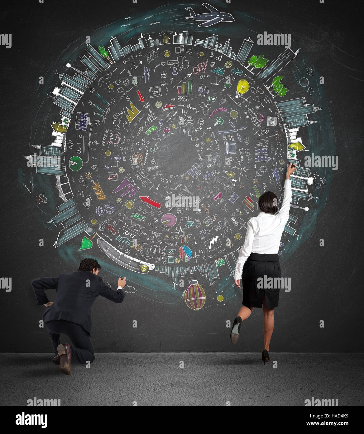 L'équipe d'élaboration d'un nouveau projet complexe Banque D'Images