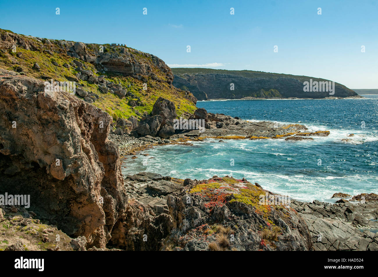 Vue depuis le cap Couedic, Kangaroo Island, Australie du Sud, Australie Banque D'Images