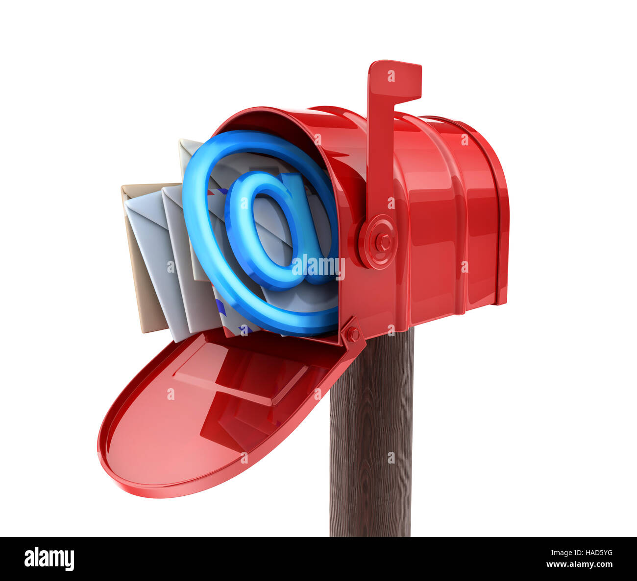 Résumé E-mail boîte aux lettres rouge. 3d illustration Banque D'Images