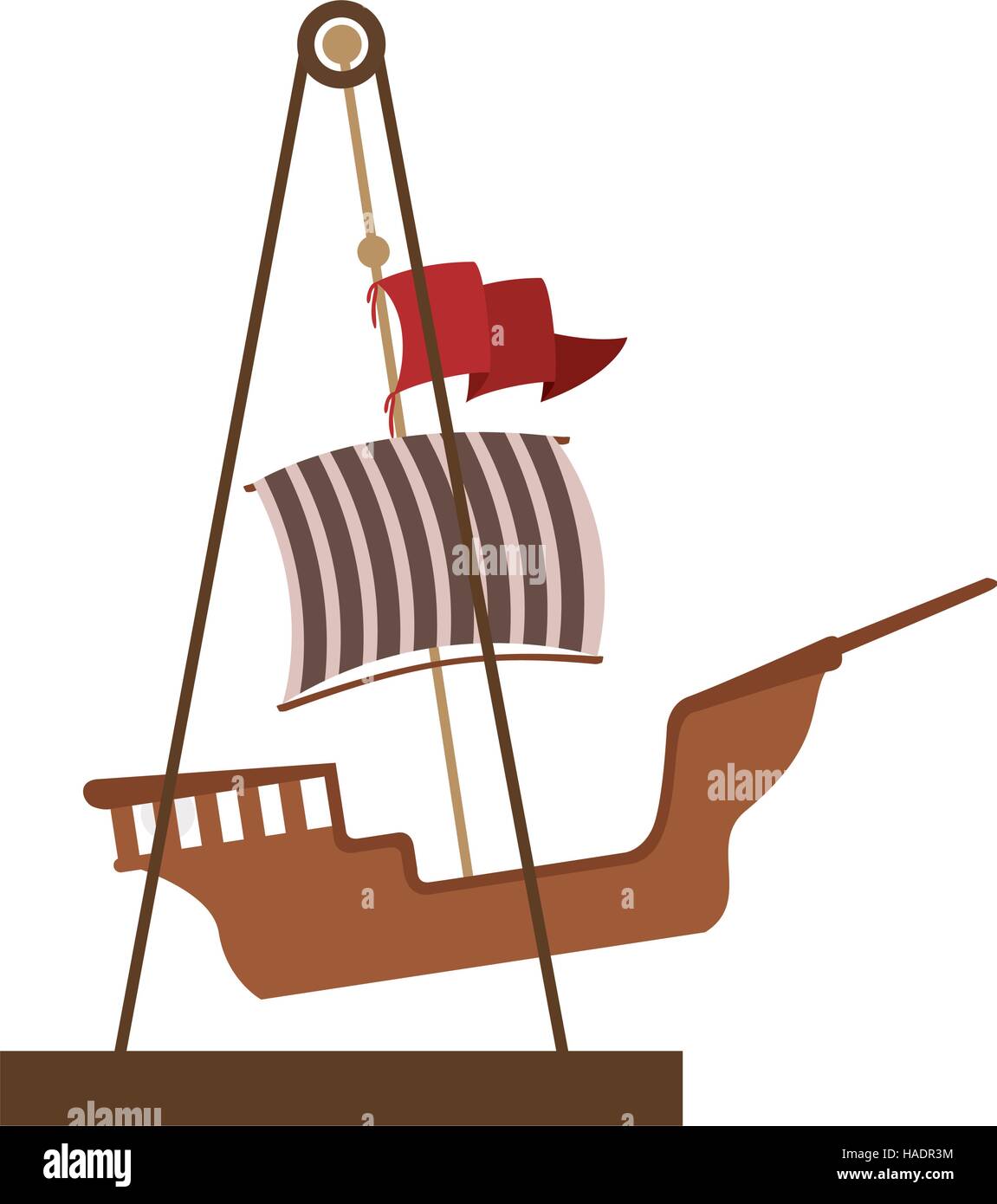 Parc d'icône de la ligne de bateau pirate vector illustration Illustration de Vecteur