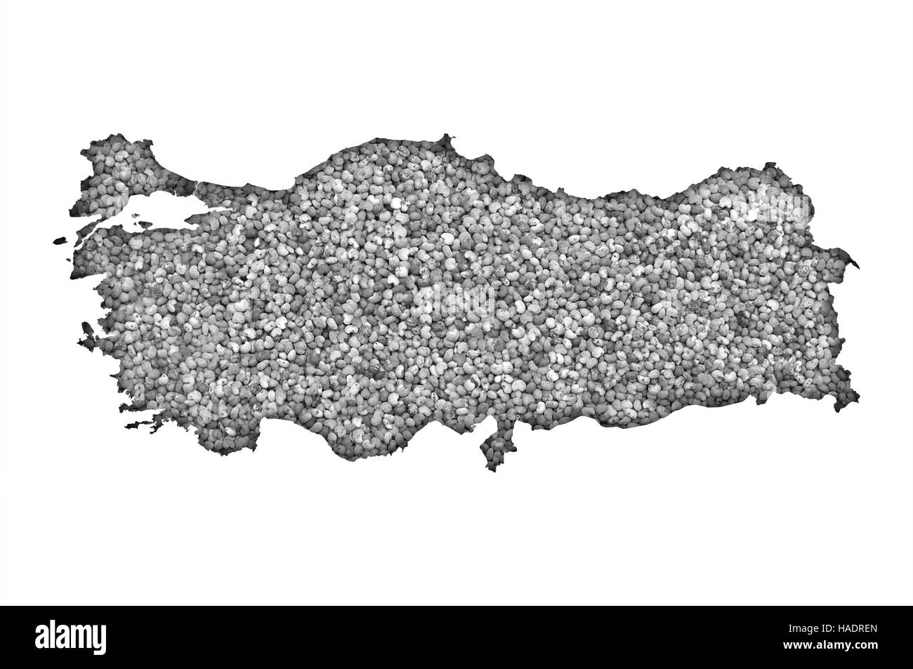 Carte de la Turquie sur les graines de pavot Banque D'Images