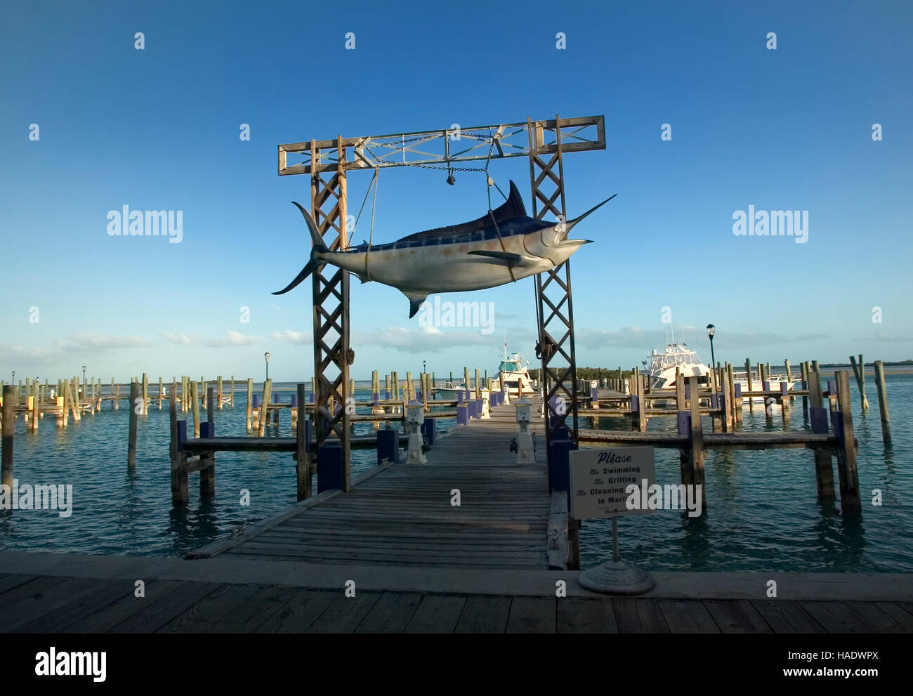 Grand jeu complexe à Alice Town sur la petite île des Caraïbes de Bimini, Bahamas. Banque D'Images