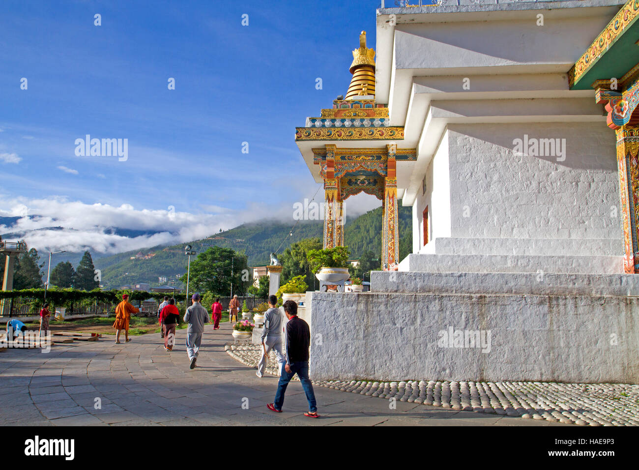 Le National Memorial Chorten à Thimphu Banque D'Images