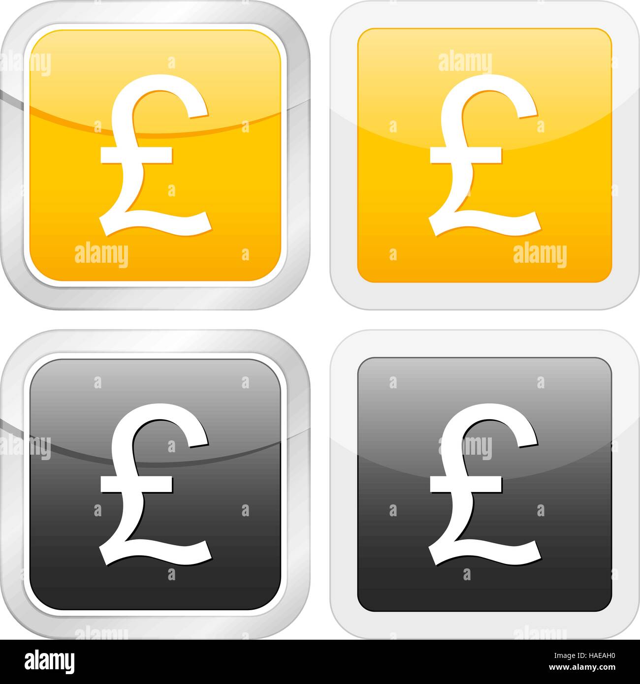 L'icône carré British pound situé sur fond blanc. Vector illustration. Illustration de Vecteur