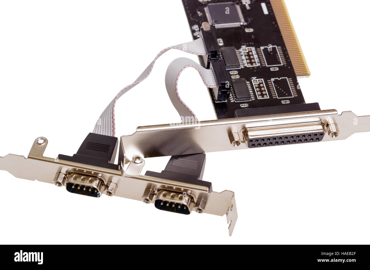 Collection électronique ordinateur - Carte du port de sortie d'entrée numérique isolé sur fond blanc Banque D'Images