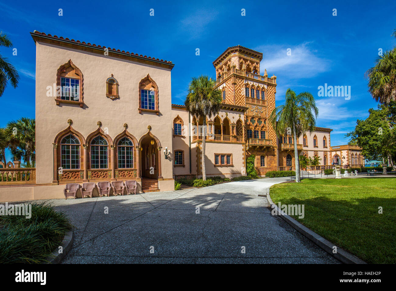 Ca' d'Zan l'opulent hôtel particulier dans le style renaissance méditerranéenne de John & en Ringling à Sarasota en Floride Banque D'Images