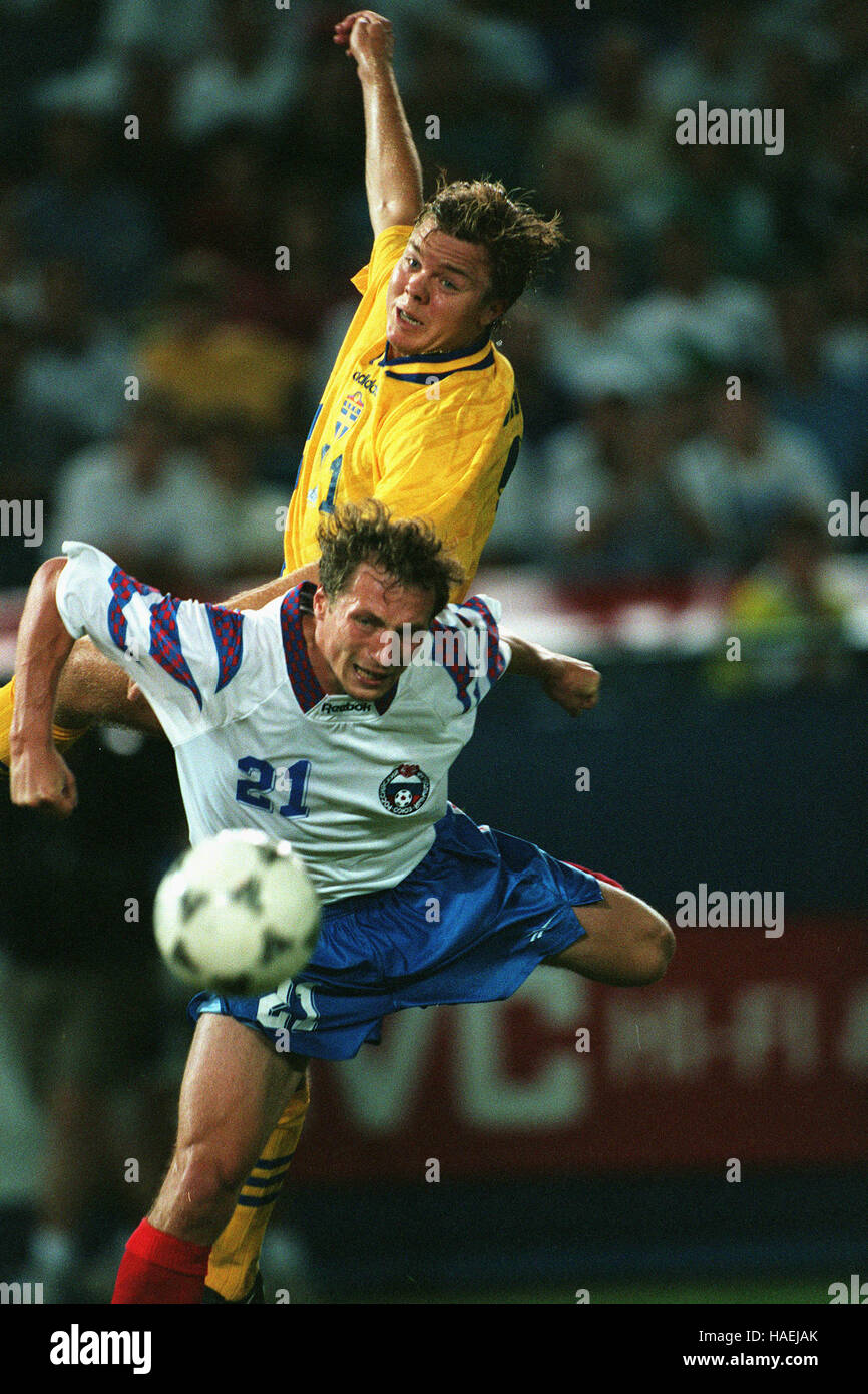 TOMAS BROLIN DMITRII KHLESTOV SUÈDE / RUSSIE 18 Juillet 1994 Banque D'Images