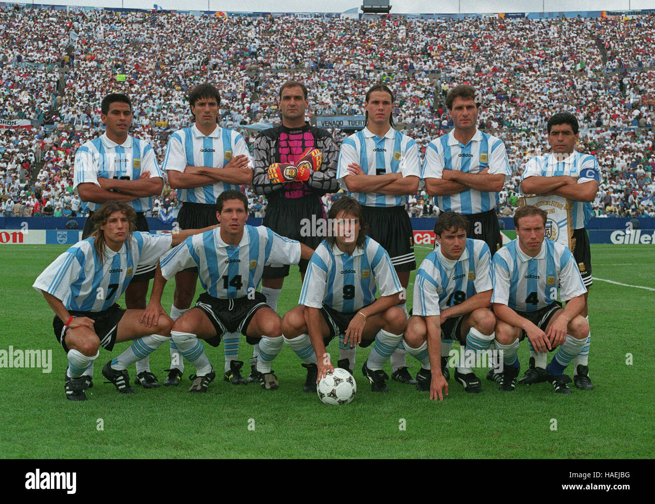 L'équipe de football d'Argentine ARGENTINE FINALES DE LA COUPE DU MONDE 20  Juillet 1994 Photo Stock - Alamy