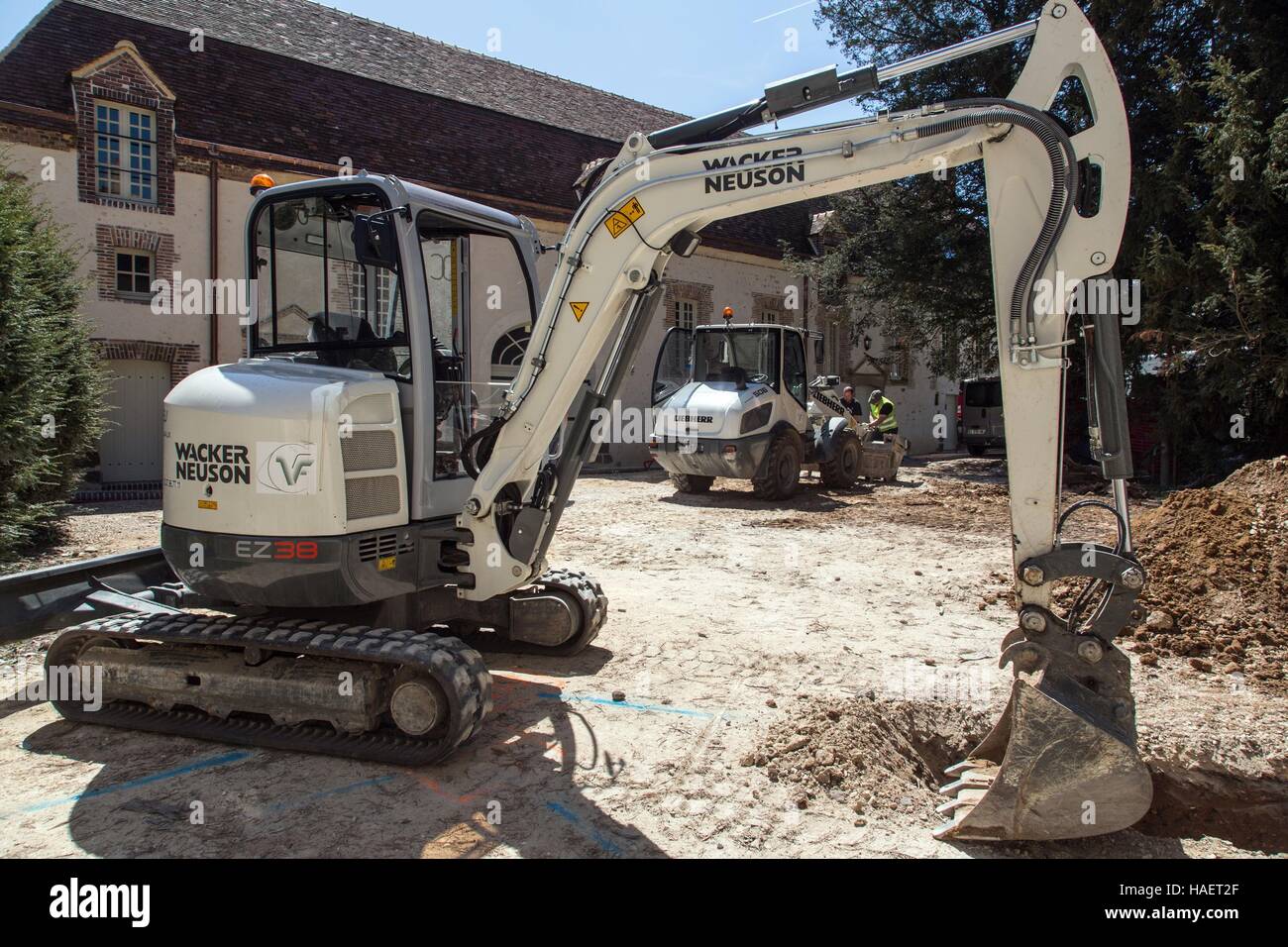 Restauration de l'ancienne école militaire, propriété de Stéphane Bern en Thiron Gardais, EURE ET LOIR (28), centre-VAL DE LOIRE, FRANCE Banque D'Images