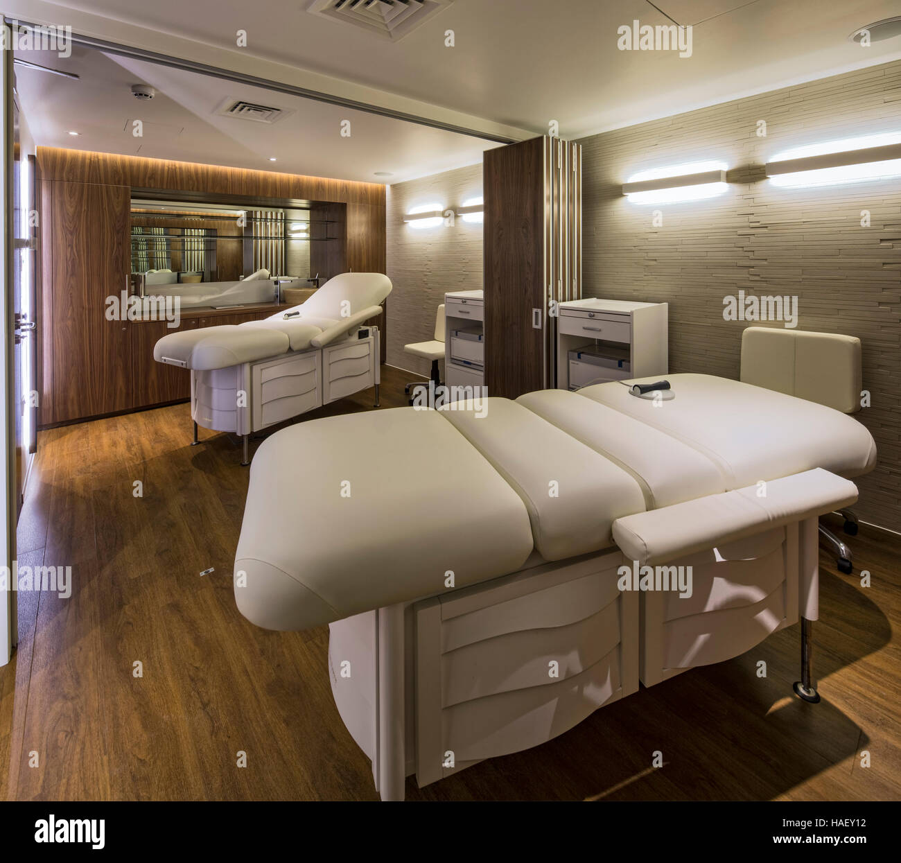 Spa salle de traitement. Canaletto Apartments, London, Royaume-Uni. Architecte : UNStudio, 2016. Banque D'Images