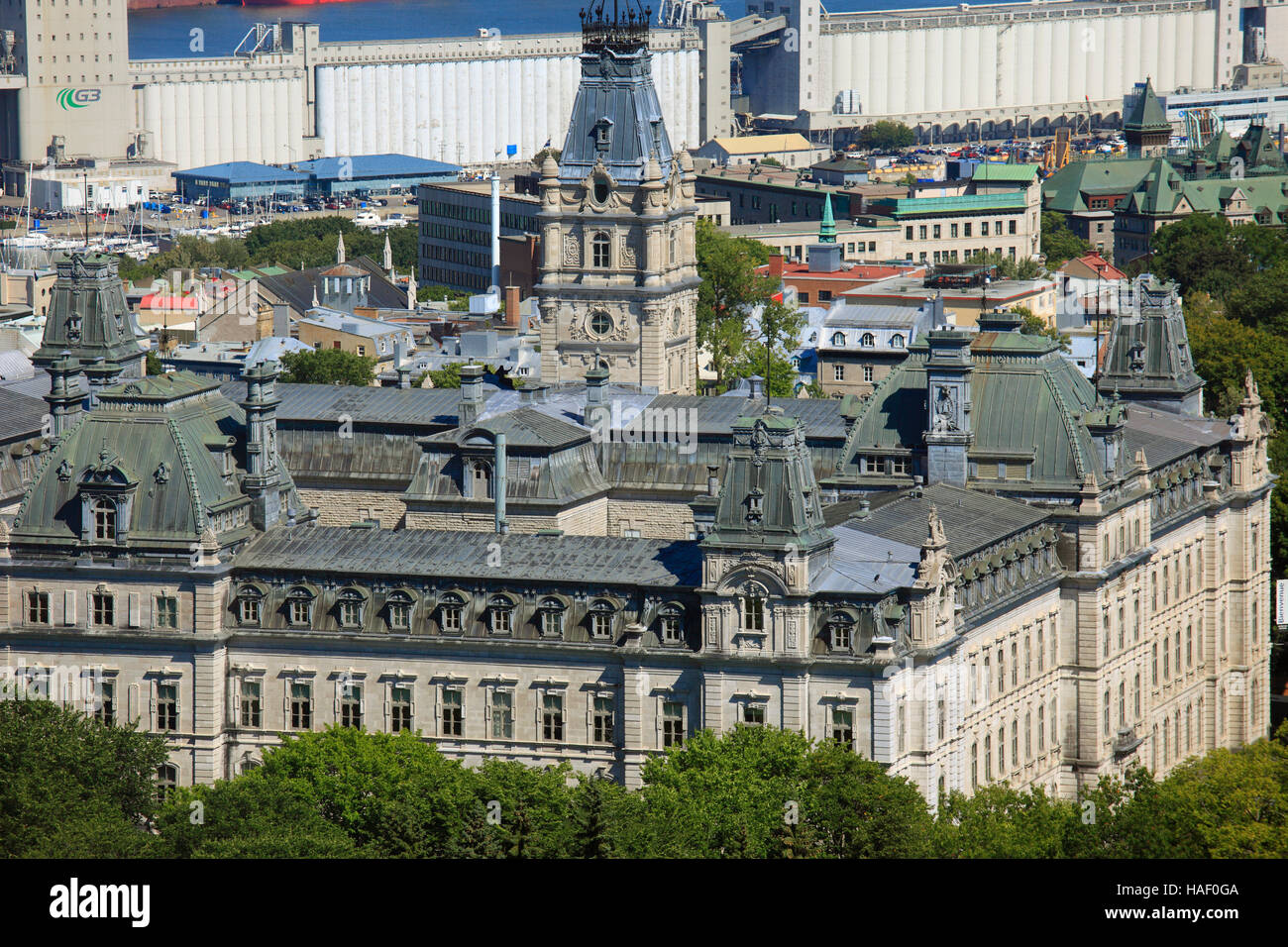 Canada, Ville de Québec, le Parlement, vue aérienne, Banque D'Images