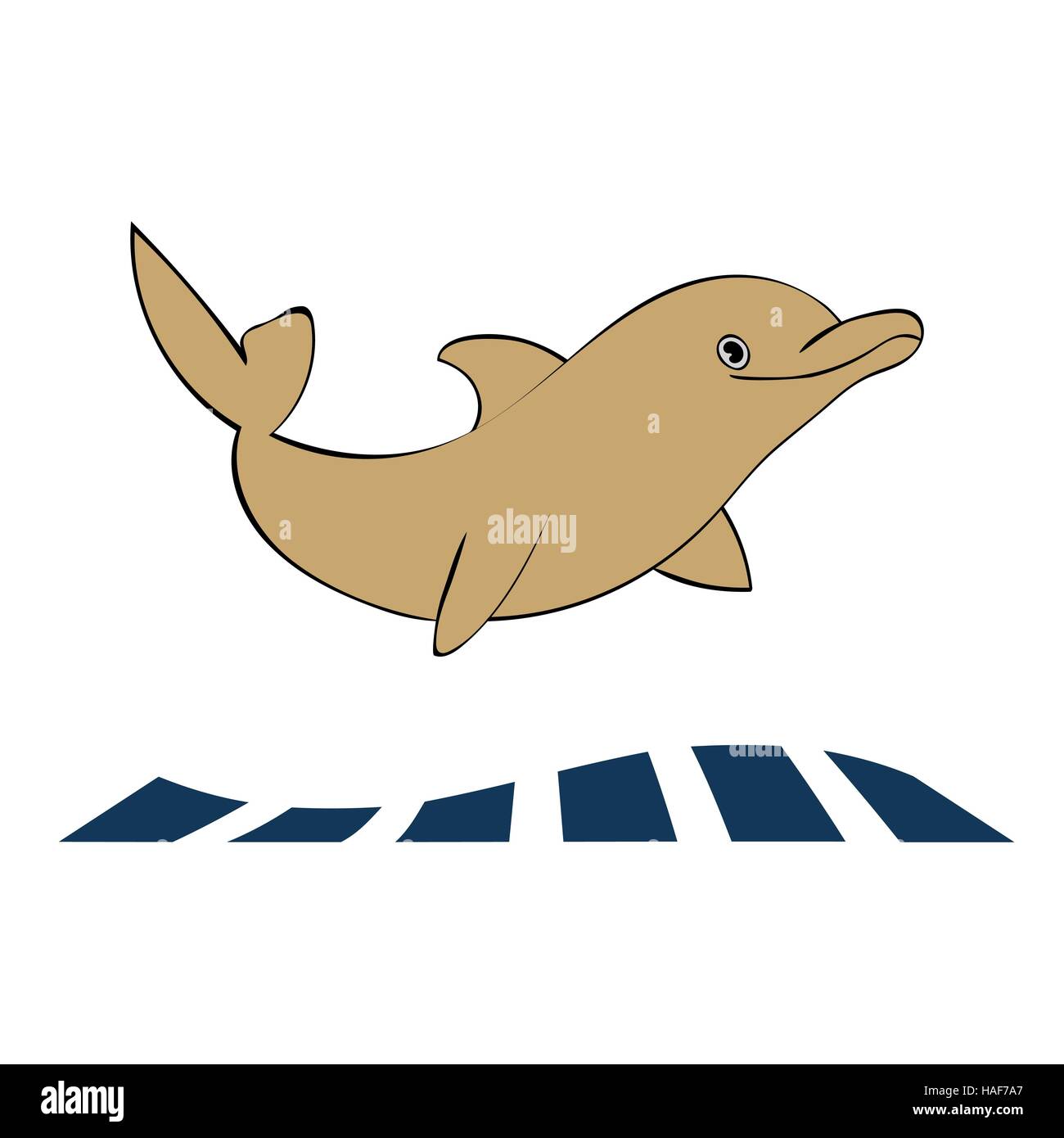 Dolphin animal marin silhouette . Illustration de Vecteur