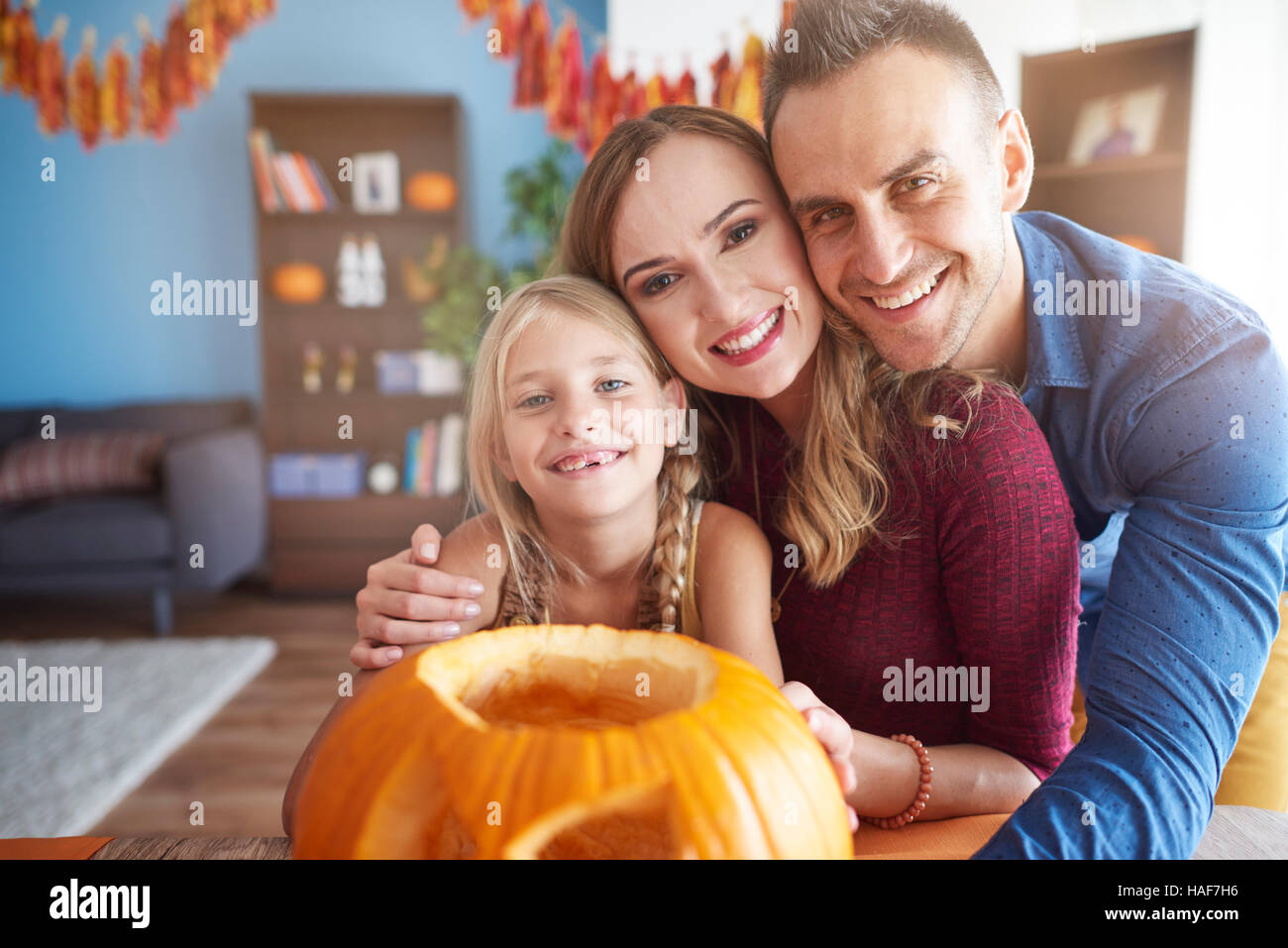 Portrait de famille dans Halloween Banque D'Images