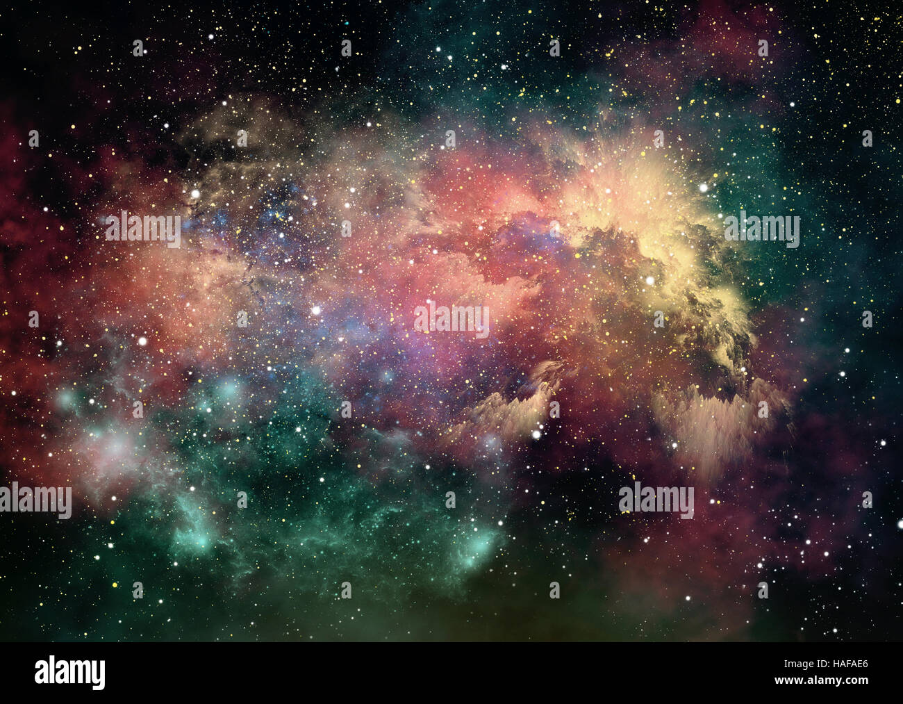 3d computer graphics de nébuleuses et d'étoiles dans l'espace Banque D'Images
