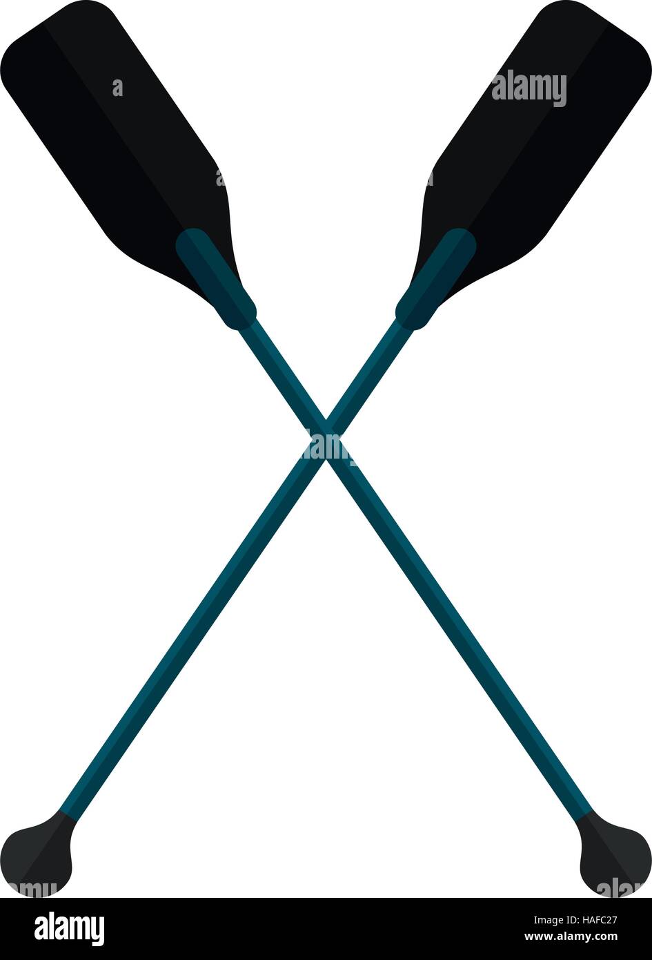 Paddles traversé l'outil de bateau Illustration de Vecteur