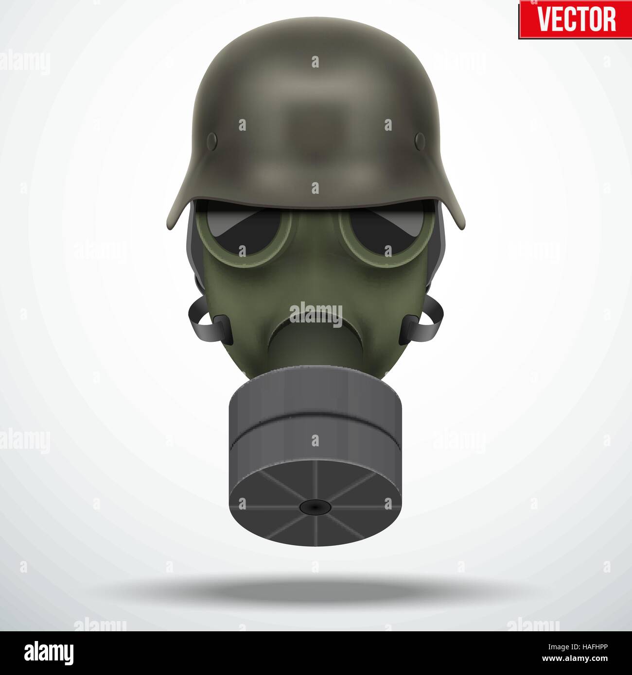 Casque allemand militaire avec masque à gaz Illustration de Vecteur