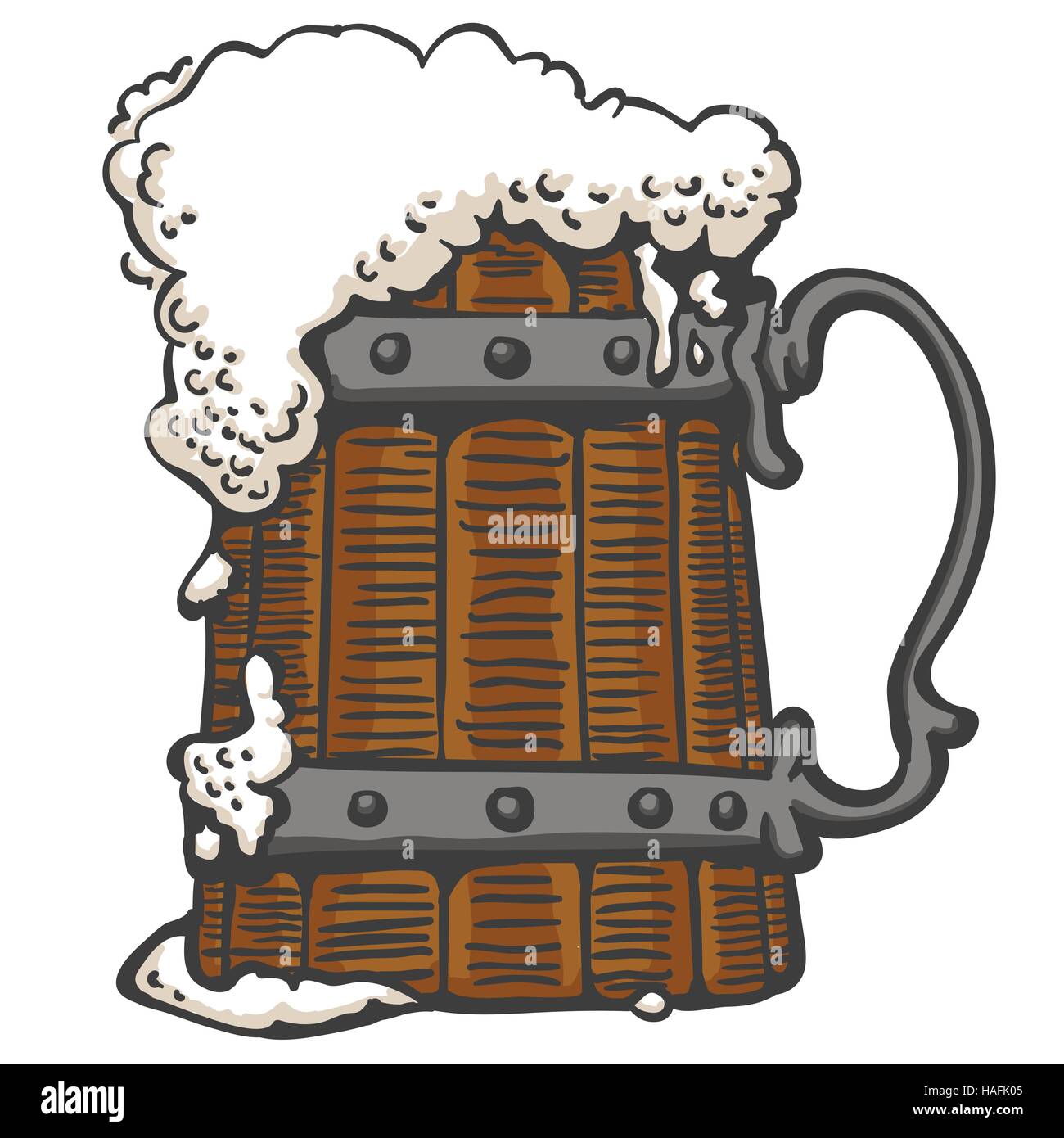 La bière mousseuse dans une tasse Illustration de Vecteur La bière mousseuse dans une tasse Illustration de Vecteur
