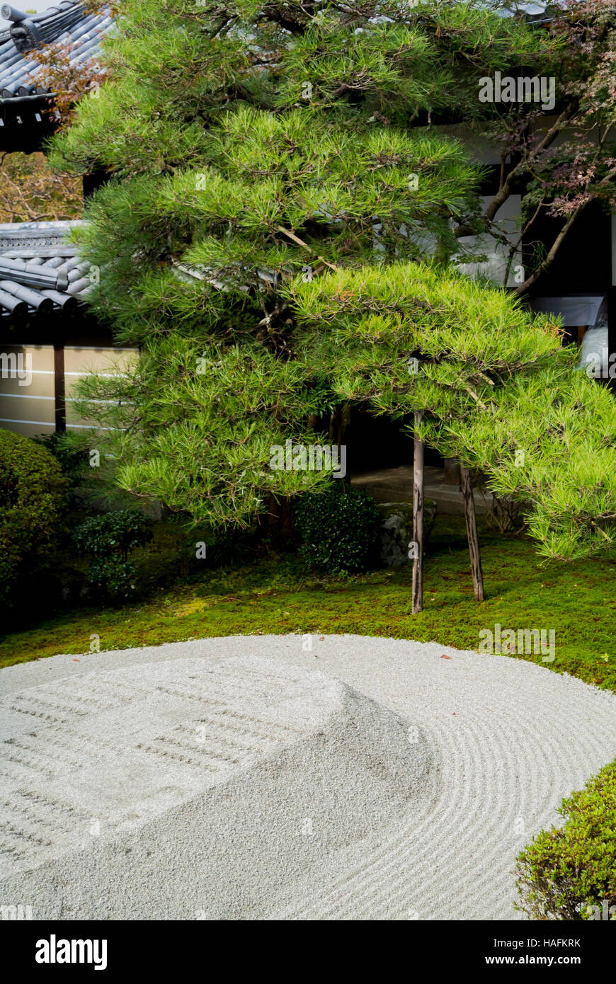 Jardin zen japonais Kyoto Eikando Banque D'Images