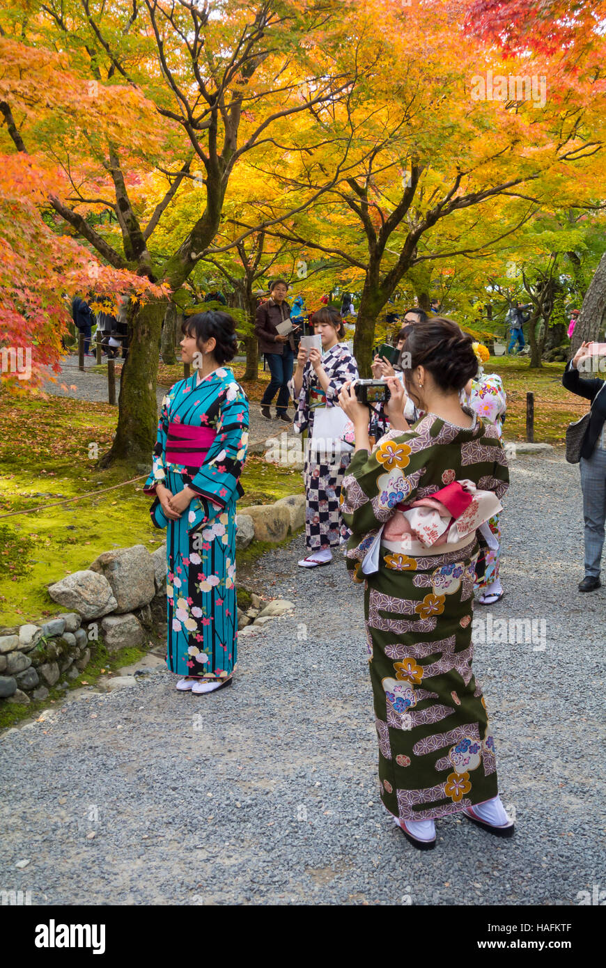 La femme japonaise en Kimono Japon Kyoto Banque D'Images