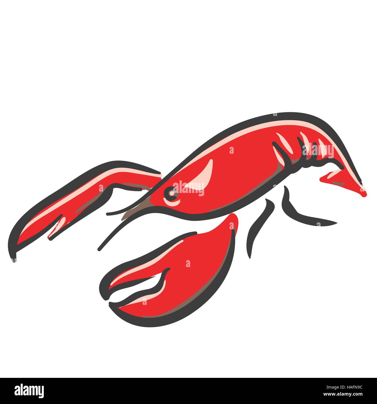 Homard rouge marine Illustration de Vecteur