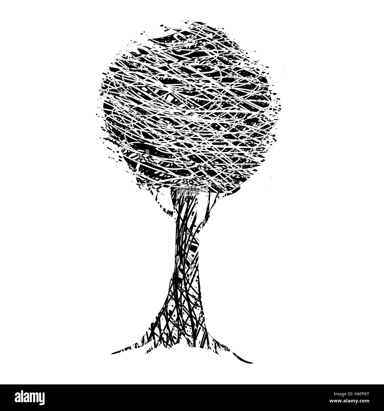 Grunge arbre. on a white background Illustration de Vecteur