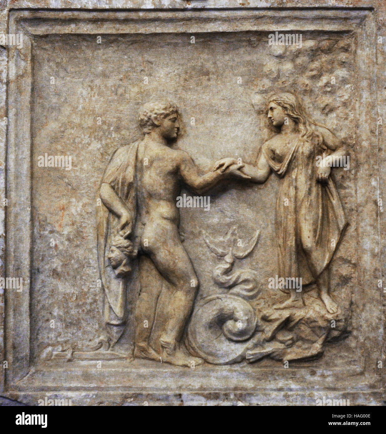Persée et Andromède. Le soulagement. Musée Archéologique National, Naples. L'Italie. Banque D'Images