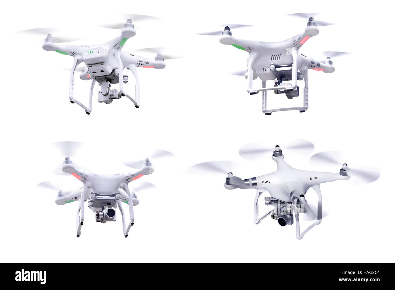 Jeu d'images peu blanc isolé sur fond blanc drone Banque D'Images