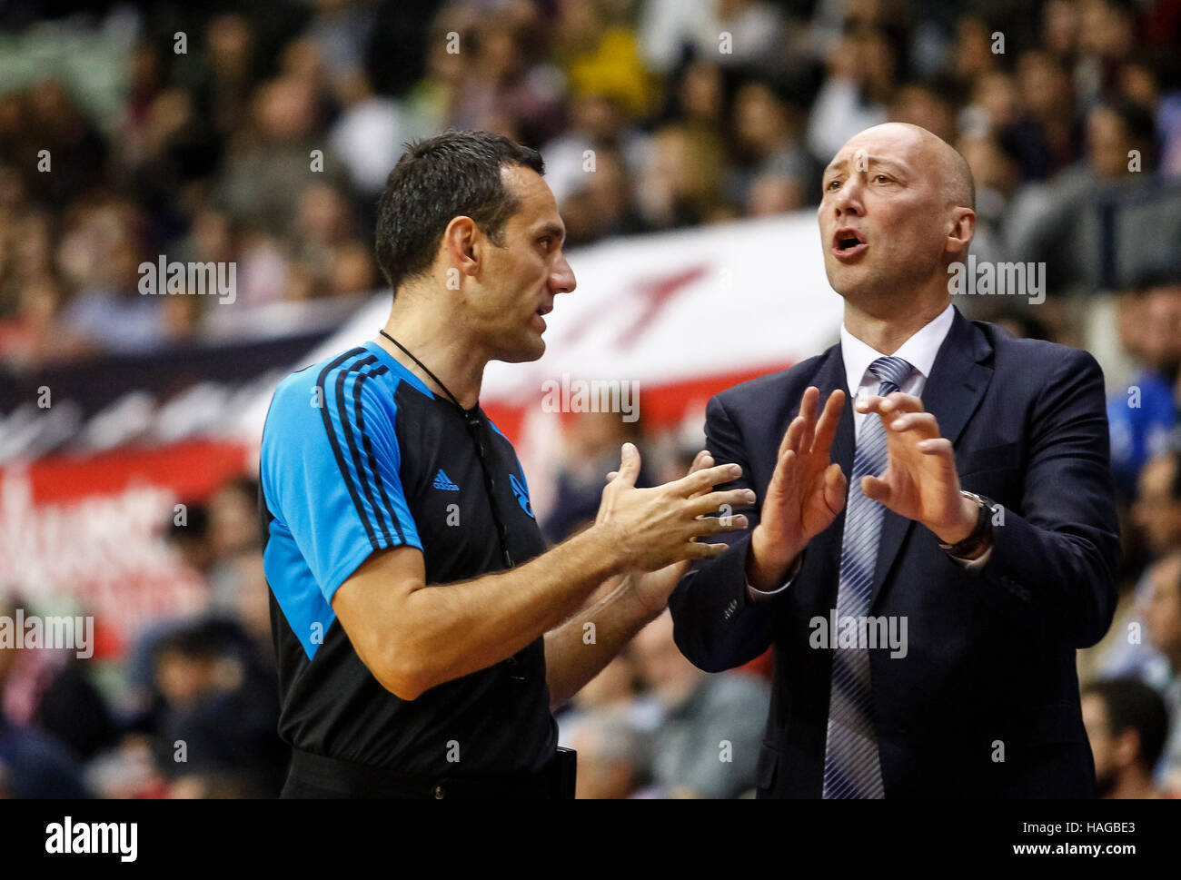 Murcia, Espagne. 30 novembre, 2016. Match de basket entre l'EuroCup CB Murcia Ucam et BC Zenit Saint-Pétersbourg au Palacio de los Deportes en Murcie. Dans l'image Vasily Karasev. Credit : ABEL F. ROS/Alamy Live News Banque D'Images