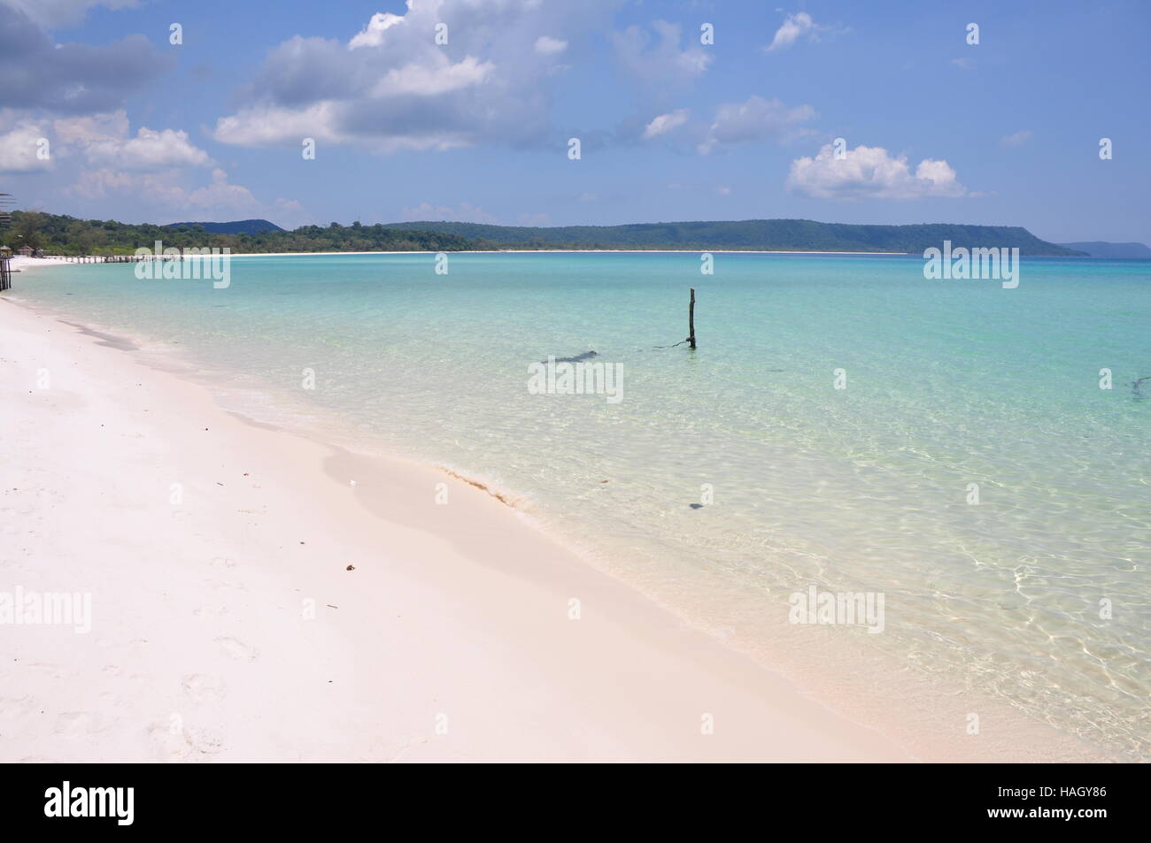 Un vrai paradis Beach sur Koh Rong, Cambodge Banque D'Images