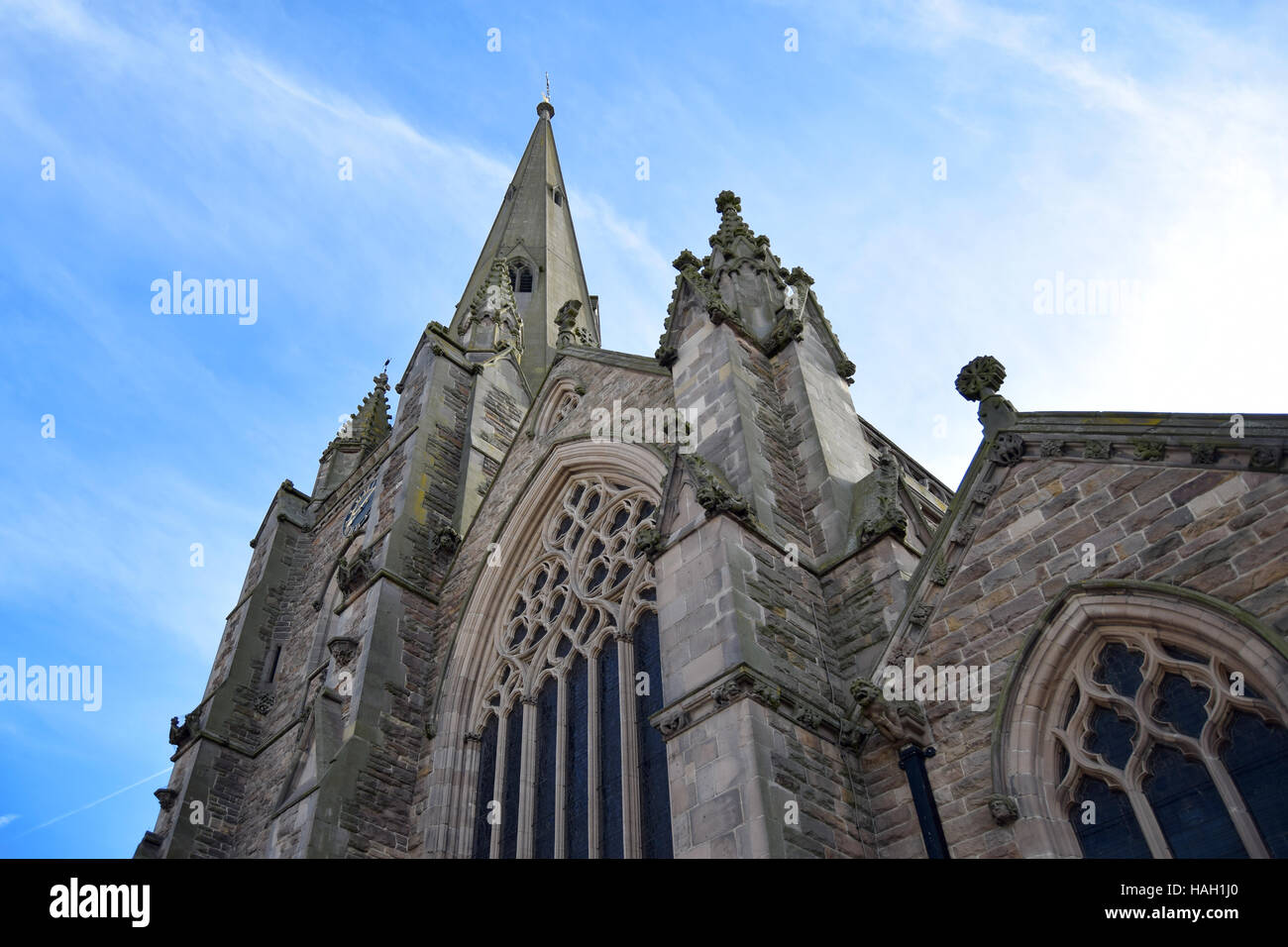 L'ancienne église dans le centre-ville de Birmingham, à Sunrise Banque D'Images