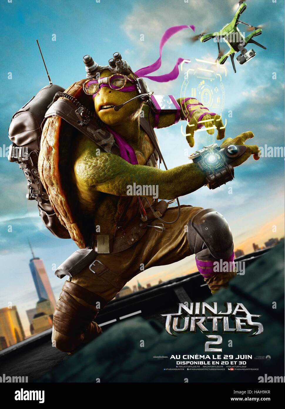 Teenage Mutant Ninja Turtles : de l'ombre Année : 2016 USA / Chine / Canada Réalisateur : Dave Green Movie poster (Fr) Banque D'Images