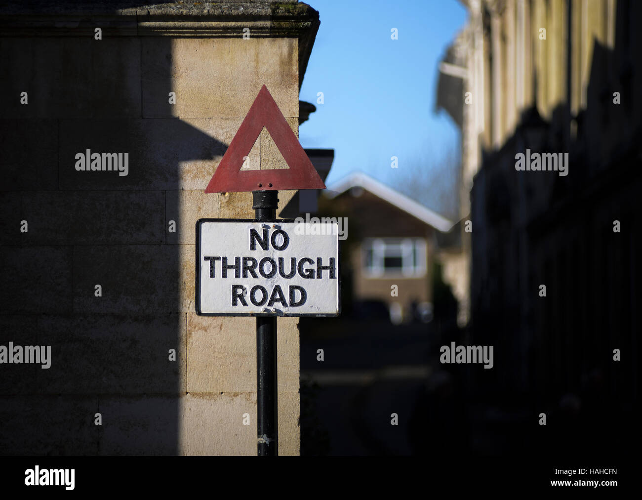 Une ancienne rue sans issue signe est toujours en place dans la région de Stamford England UK Banque D'Images