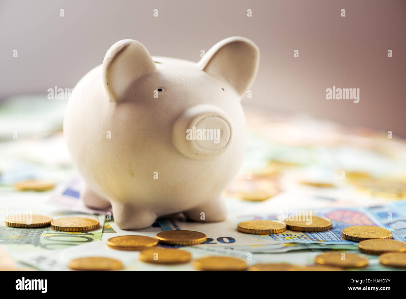 Fort de l'argent en espèces avec cochon libre Banque D'Images