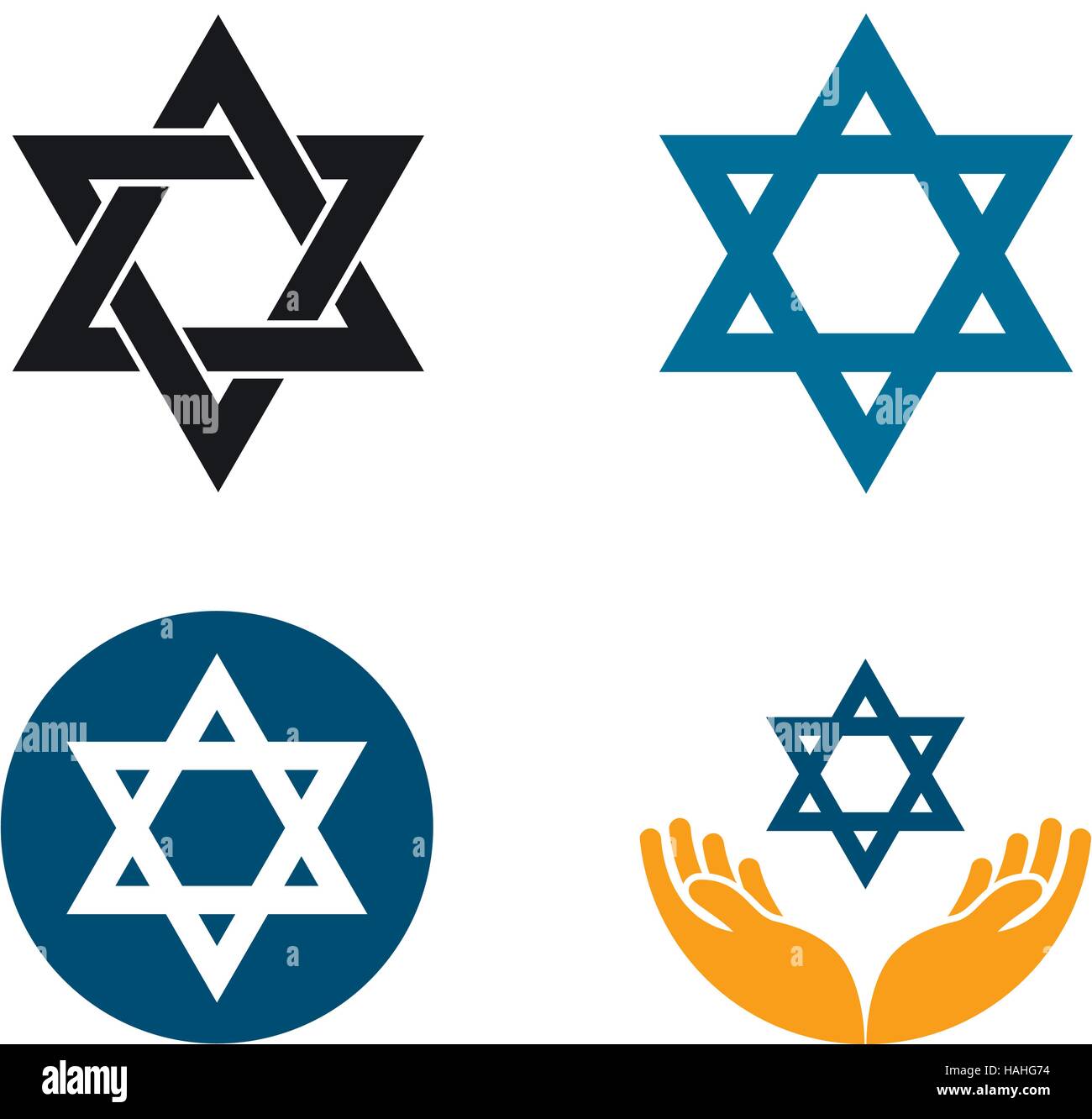 Étoile de David logo Vector. Le judaïsme ou icônes set juif Illustration de Vecteur