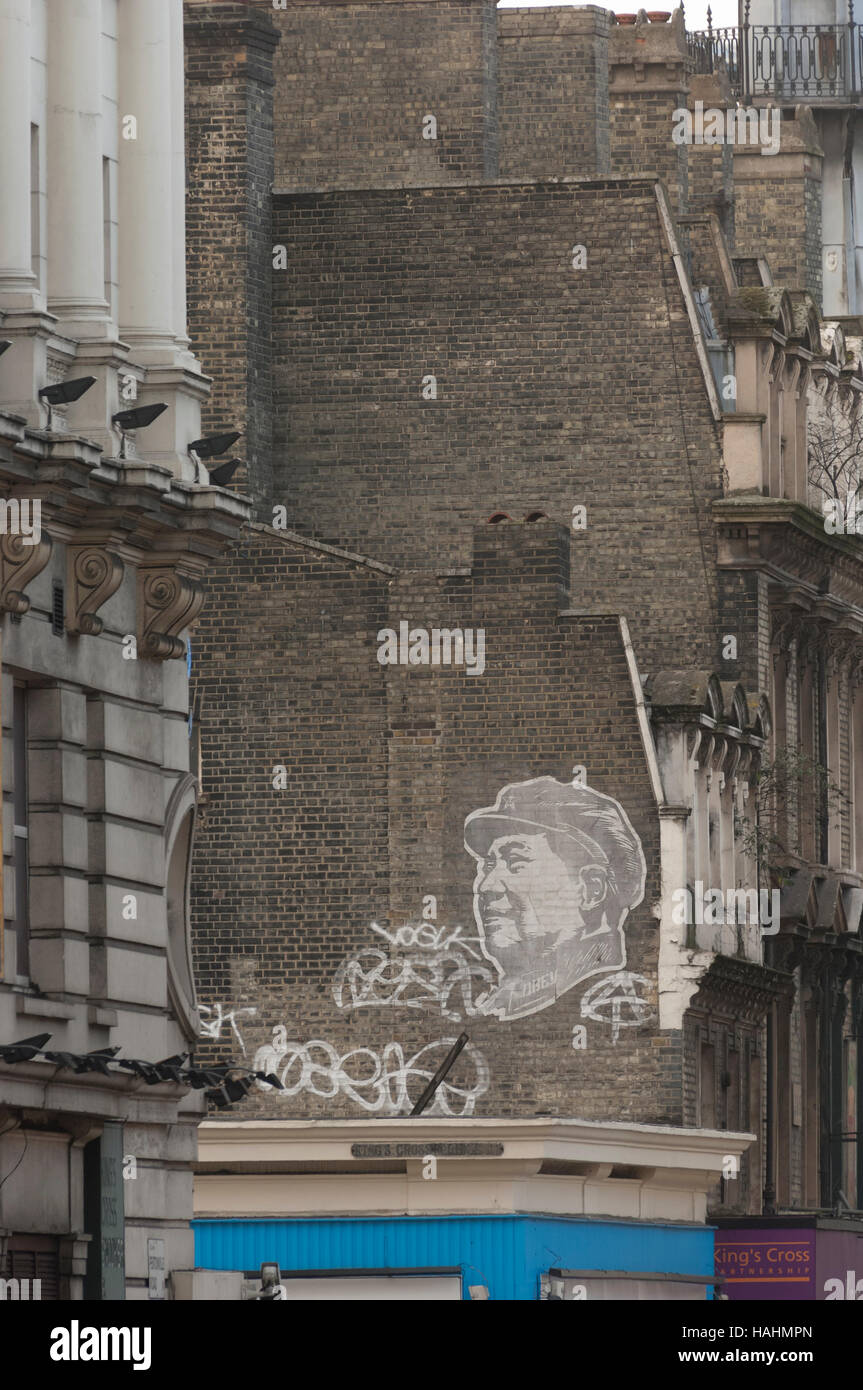 L'Art de la rue, par l'artiste de rue 'Shepard Fairey', Pentonville Road, N1, Londres, Grande-Bretagne. Banque D'Images