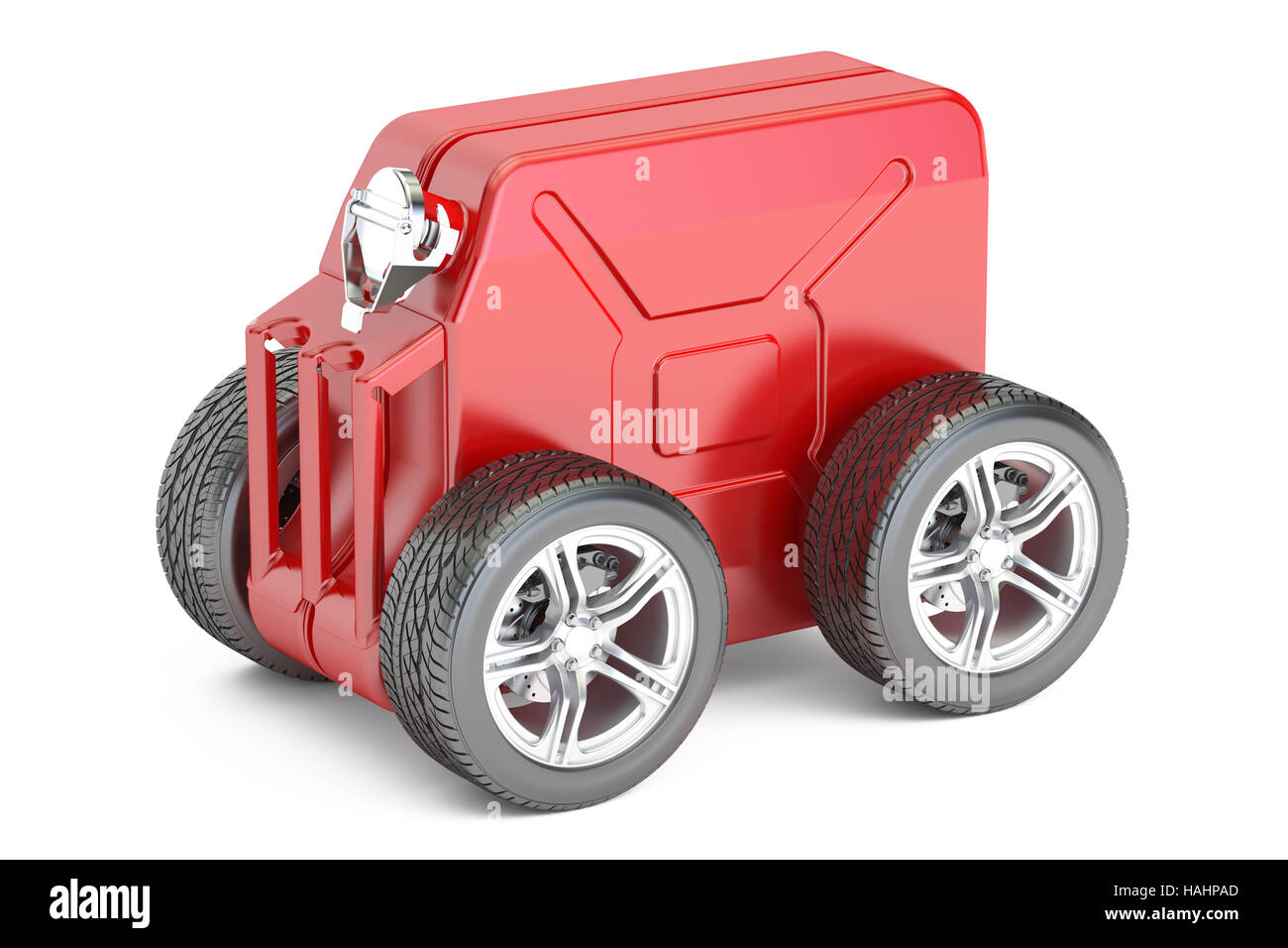 Jerry peut avec roues, concept d'assistance technique. Le rendu 3D isolé sur fond blanc Banque D'Images