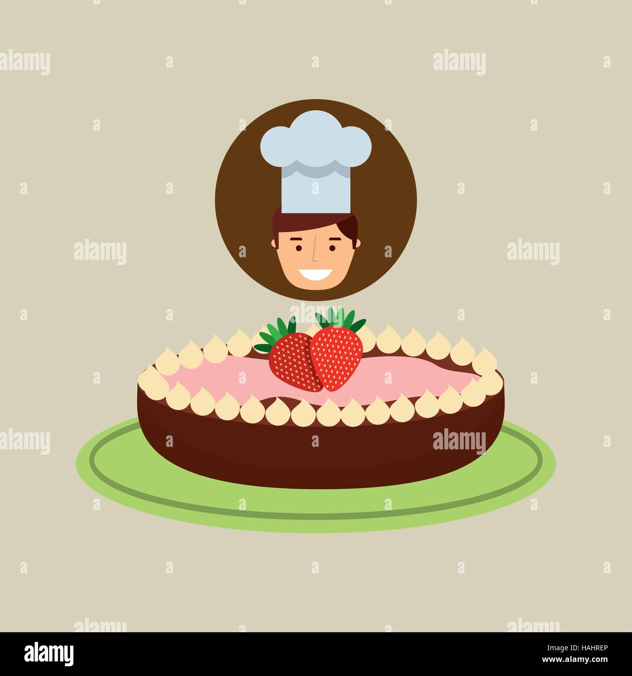 Dessert Au Chocolat Gateau Chef Cartoon 118 Vector Illustration Eps 10 Image Vectorielle Stock Alamy