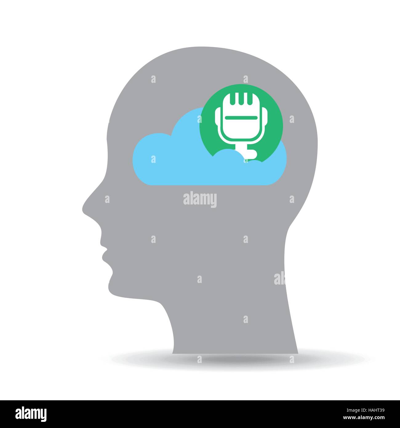 Silhouette tête microphone cloud music vector illustration eps 10 Illustration de Vecteur