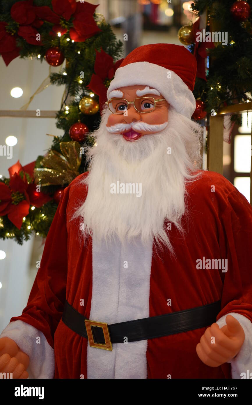 Père Noël, Noël, vacances, décembre, thème, barbe, rouge Banque D'Images