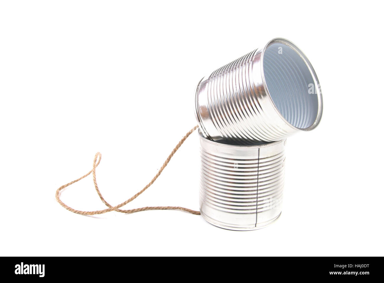 Concept de communication : tin can phone Banque D'Images