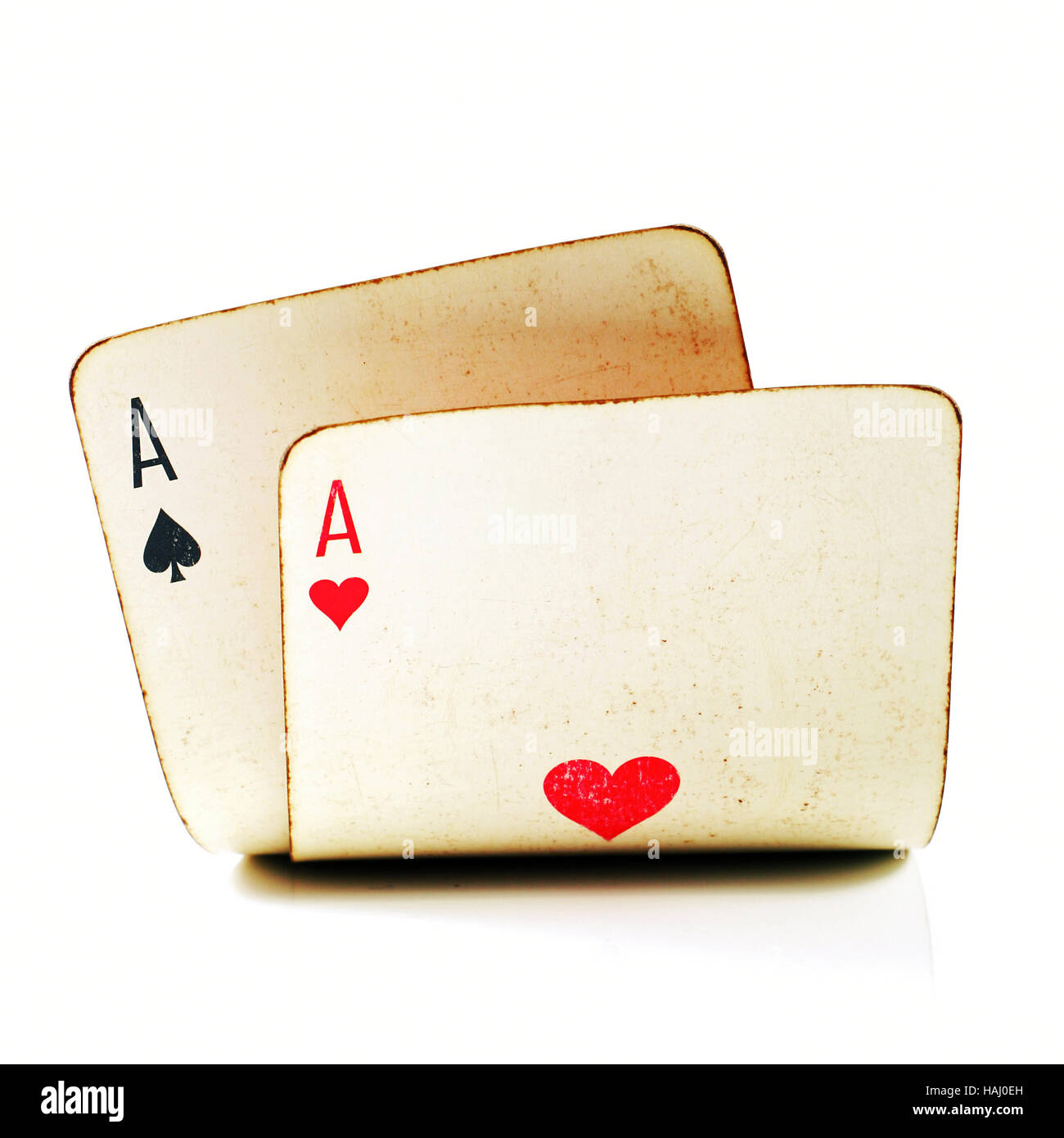 Deux vieilles cartes poker Banque D'Images