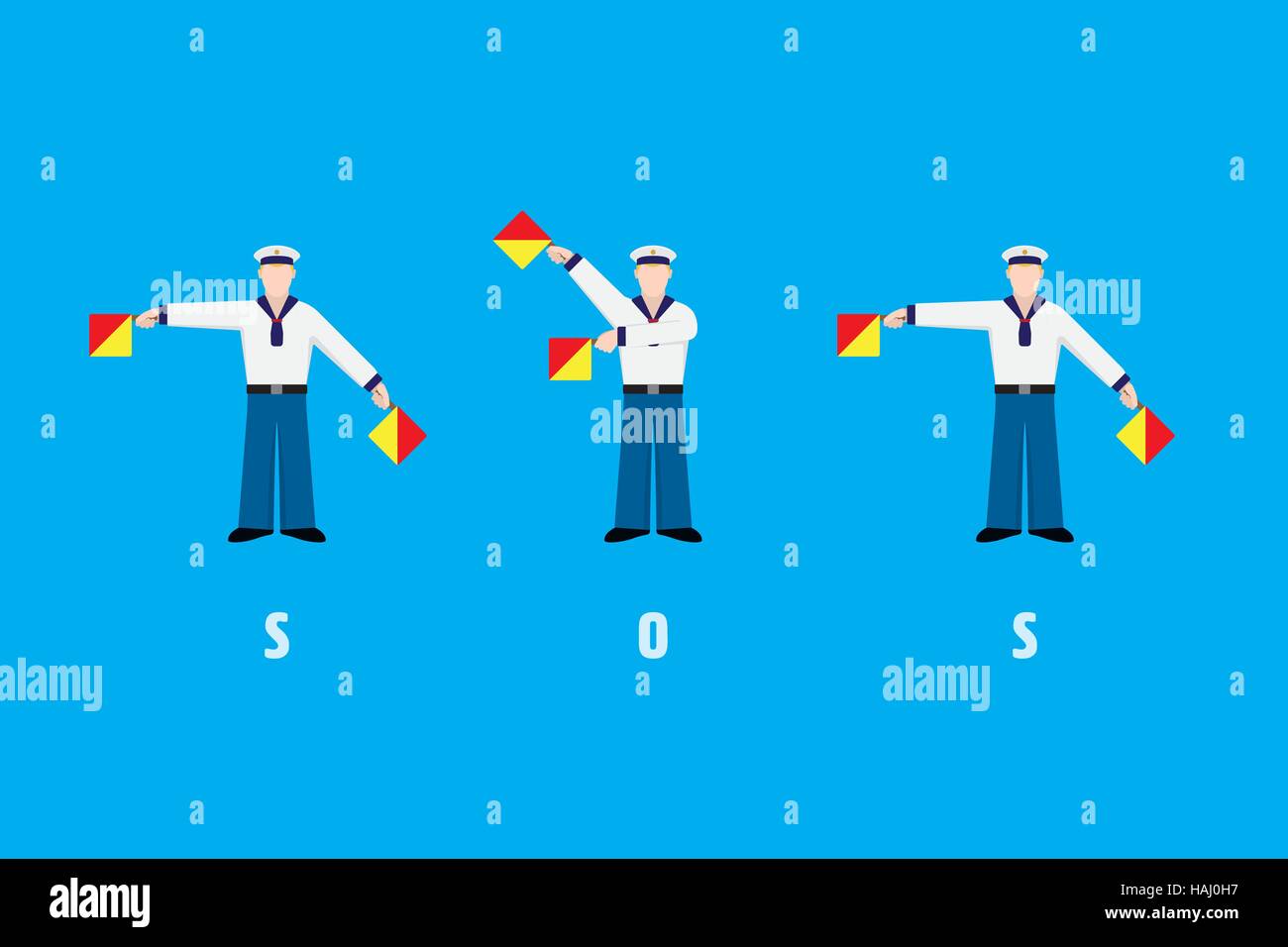 The communication with signal flags Banque d'images vectorielles - Alamy