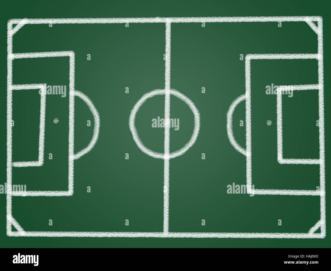 Terrain de football tactique sur tableau noir Banque D'Images