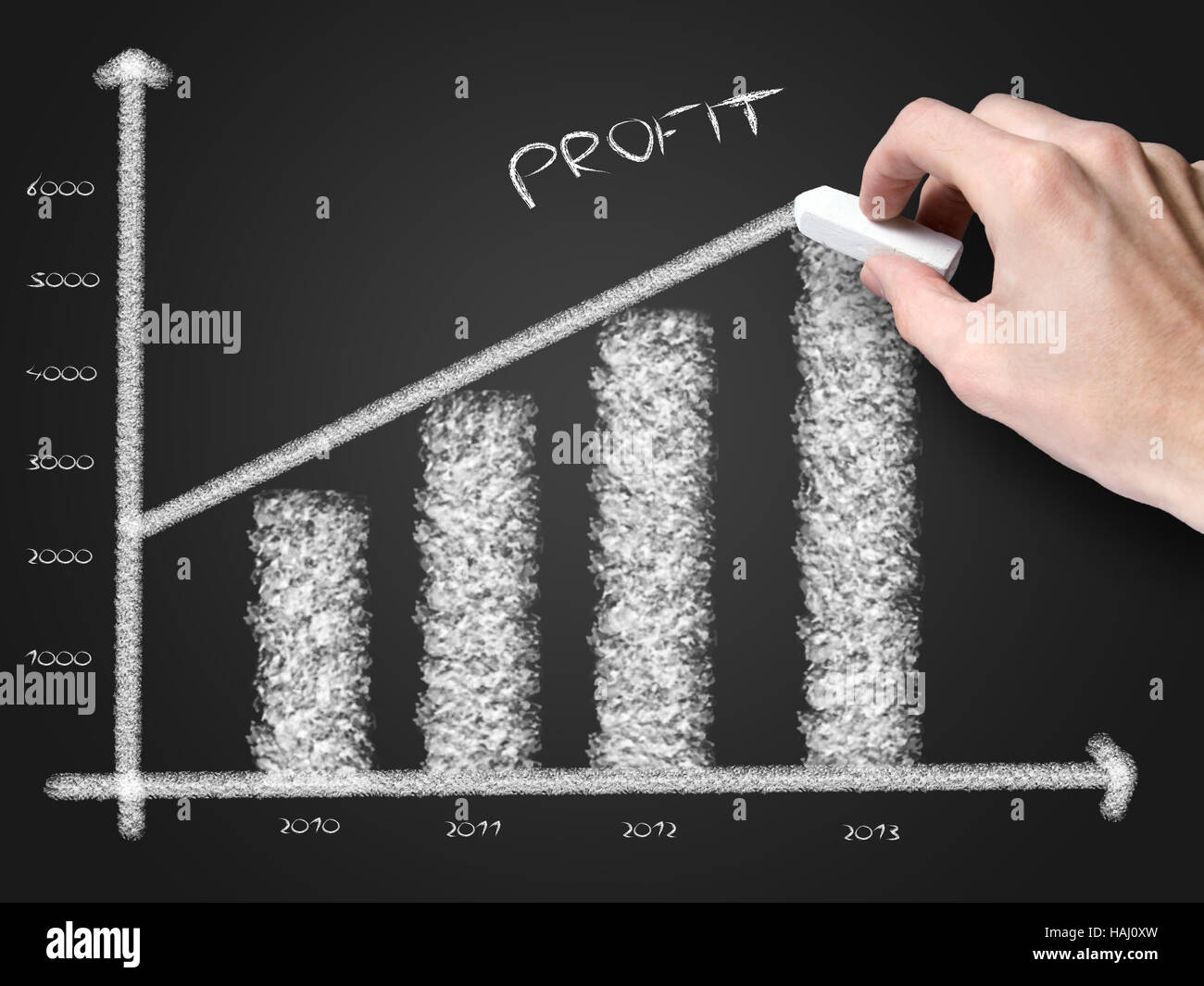 Tableau d'affaires on blackboard Banque D'Images