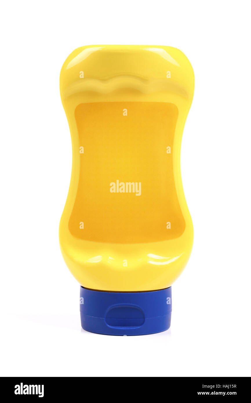 Une bouteille du produit en blanc jaune Banque D'Images