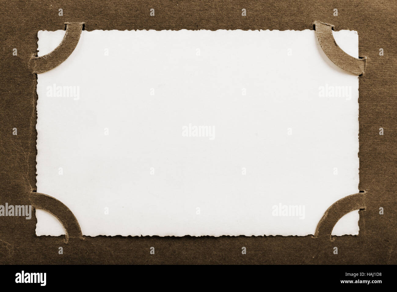 Vintage photo album page avec photo vierge Banque D'Images