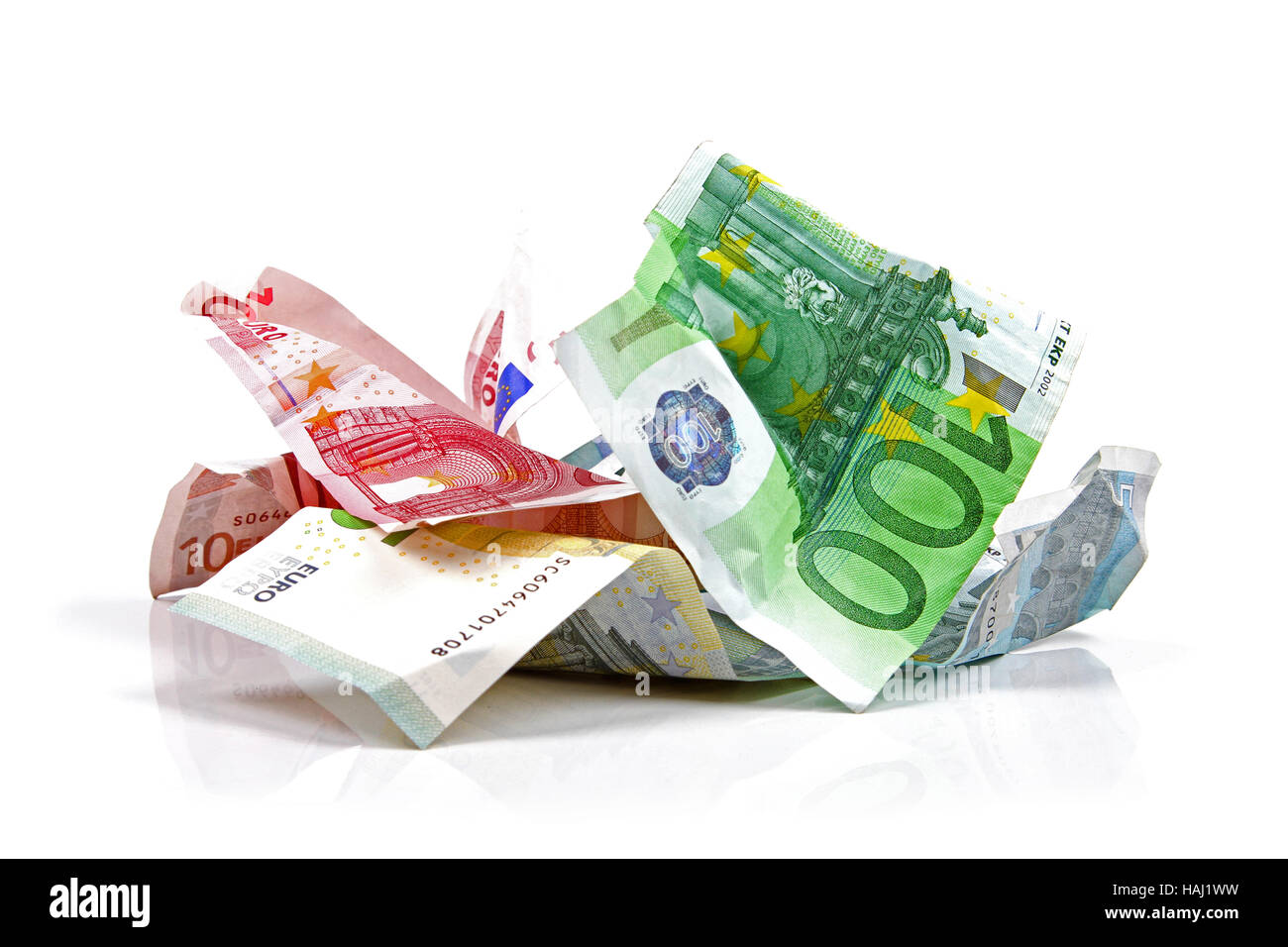 Euro argent froissé Banque D'Images