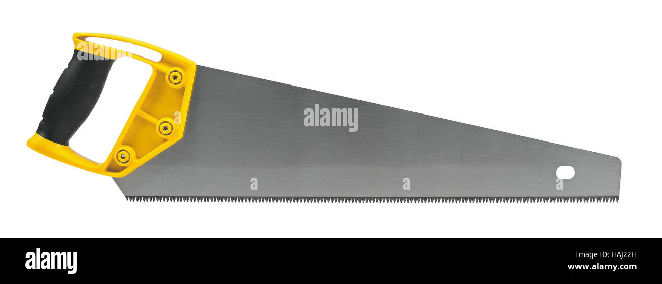 Scie à main isolated on white Banque D'Images